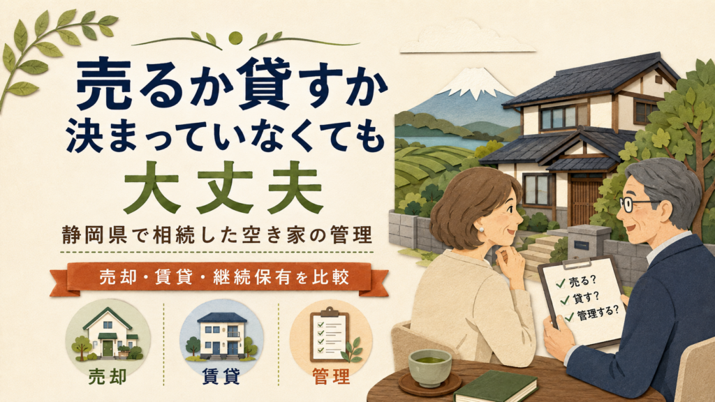 売るか貸すか決まっていなくても大丈夫｜静岡県で相続した空き家の管理